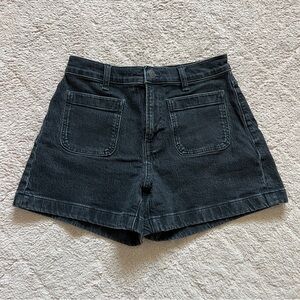 Madewell High Waist Cotton Black Denim Shorts Women’s Size 26
